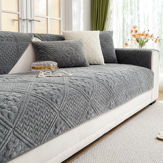 MAT ULTRASONIC SUPER SOFT SOFA COVERS GREY