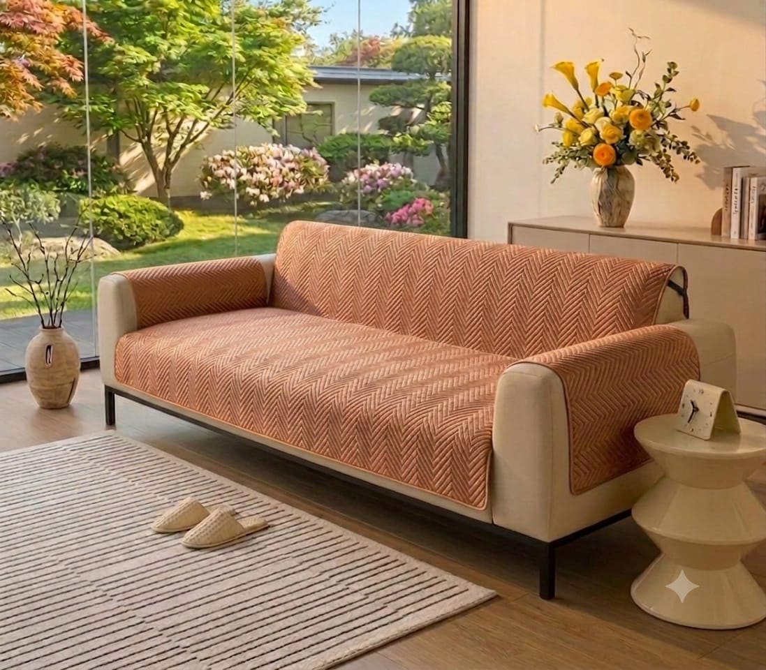 NEW MAT ULTRASONIC SUPER SOFT SOFA COVER (COPPER)