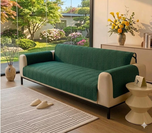 NEW MAT ULTRASONIC SUPER SOFT SOFA COVER (GREEN)