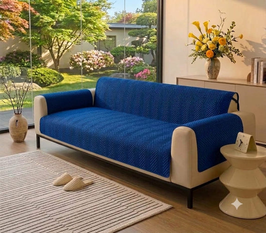 NEW MAT ULTRASONIC SUPER SOFT SOFA COVER (BLUE)